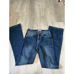 Rue21 Women’s Teen Blue Jeans Size 2 Denim High Rise Bootcut Butterfly Pockets